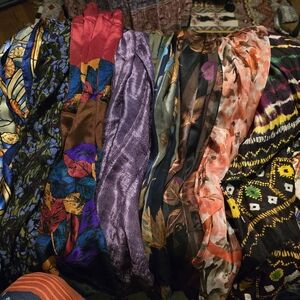 Colorful Patterned Scarves Collection Lot of 10.